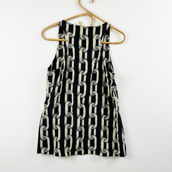 Christopher Deane 100% silk chain link print sleeveless tank top Y2K - Picture 4 of 9